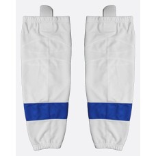 Гамаши HOCKEY STYLE белые c полосой син. JR